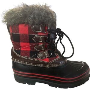Natural Reflections Red Plaid Insulated Duck Boots Women's Size 6 M Lumber Jill